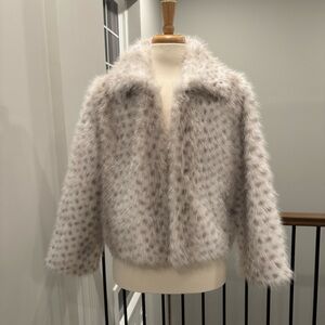 Rebecca Minkoff Snow Leopard Faux Fur Jacket